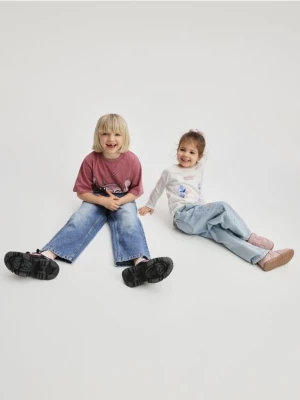 Obrázek produktu Reserved - Wide leg džíny s opráním - modrá