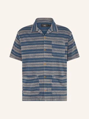 Obrázek produktu Rrl Ralph Lauren Košile S Krátkým Rukávem Comfort Fit Z Žerzejového Materiálu tmavě modrá / světle hnědá