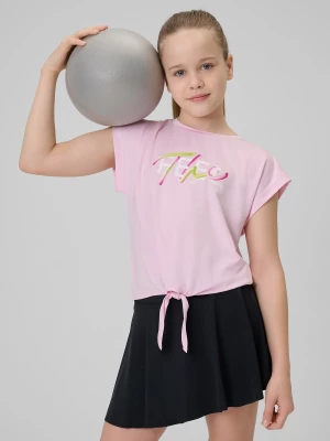 Obrázek produktu Rychleschnoucí sportovní crop-top dívčí - růžový 4F