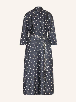 Obrázek produktu S Max Mara Hedvábné Šaty Leva S 3/4 Rukávy tmavě modrá / krémová