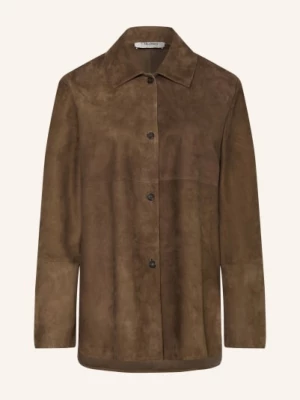 Obrázek produktu S Max Mara Kožený Overshirt Gocce hnědá