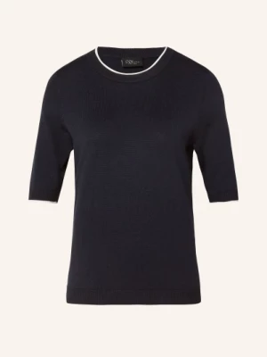 Obrázek produktu S.Oliver Black Label Pletené Tričko tmavě modrá / bílá