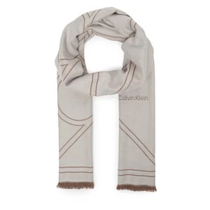 Obrázek produktu Šál Calvin Klein Emblem Repeat Lw Shawl W Fringes LV04F8074G Bílá