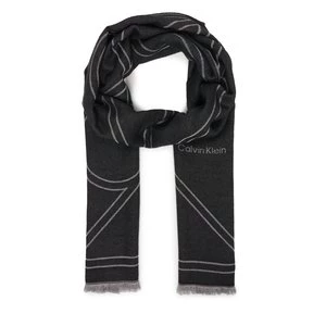 Obrázek produktu Šál Calvin Klein Emblem Repeat Lw Shawl W Fringes LV04F8074G Černá
