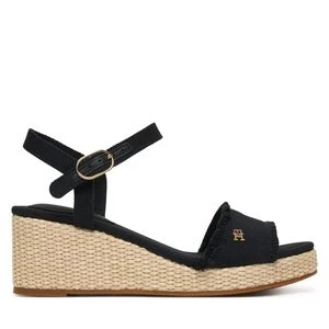 Obrázek produktu Sandály Tommy Hilfiger Mid Woven Wedge Espad Fringe FW0FW09470 Černá