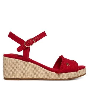 Obrázek produktu Sandály Tommy Hilfiger Mid Woven Wedge Espad Fringe FW0FW09470 Červená