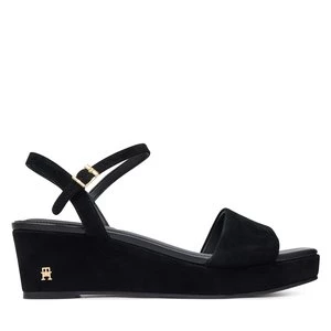 Obrázek produktu Sandály Tommy Hilfiger Suede Wrapped Mid Wedge FW0FW09235 Černá