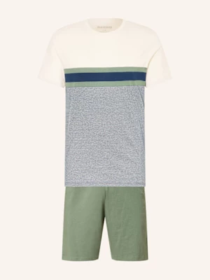 Obrázek produktu Schiesser Pyžamo Se Šortkami Casual Nightwear khaki / tmavě modrá / krémová