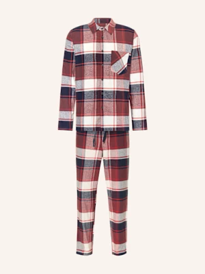 Obrázek produktu Schiesser Pyžamo Selected Premium Warming Z Flanelu červená / tmavě modrá / bílá