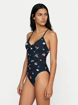 Obrázek produktu Seafolly Jednodílné plavky Beach Club 11213-303 Tmavomodrá