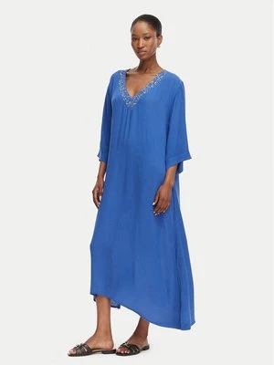Obrázek produktu Selmark Plážové šaty V-Neck BN395 Modrá Relaxed Fit