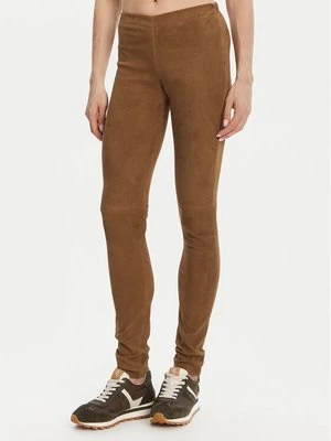 Obrázek produktu Serge Pariente Kožené kalhoty Strechy Vs Hnědá Slim Fit