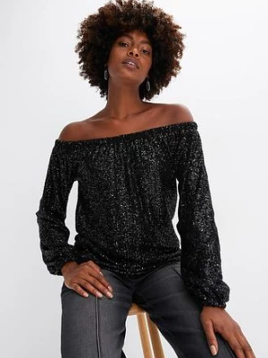 Obrázek produktu Shirt oversized z dekoltem carmen  i cekinami bonprix