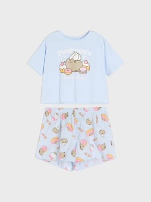 Obrázek produktu Sinsay - Bavlněná dvoudílná pyžama s potiskem Pusheen the Cat - modrá