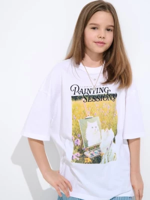 Obrázek produktu Sinsay - Bavlněná košilka s potiskem - bílá