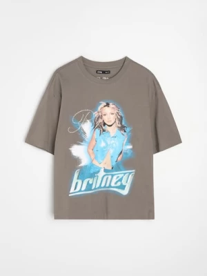 Obrázek produktu Sinsay - Bavlněná košilka s potiskem Britney - šedá