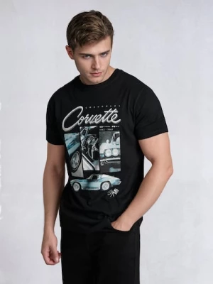 Obrázek produktu Sinsay - Bavlněná košilka s potiskem Chevrolet Corvette - černá
