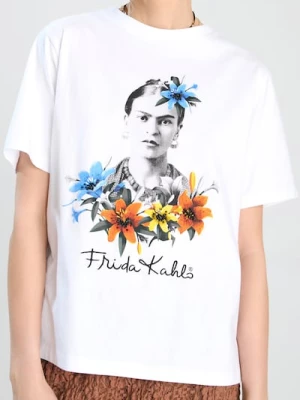 Obrázek produktu Sinsay - Bavlněná košilka s potiskem Frida Kahlo - bílá