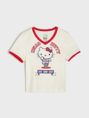 Obrázek produktu Sinsay - Bavlněná košilka s potiskem Hello Kitty - krémová