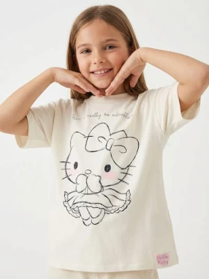 Obrázek produktu Sinsay - Bavlněná košilka s potiskem Hello Kitty - krémová