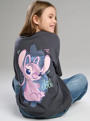 Obrázek produktu Sinsay - Bavlněná košilka s potiskem Lilo & Stitch - šedá
