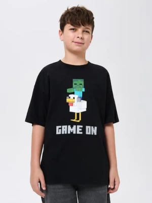 Obrázek produktu Sinsay - Bavlněná košilka s potiskem Minecraft - černá