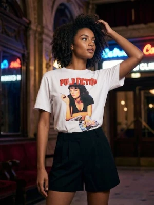 Obrázek produktu Sinsay - Bavlněná košilka s potiskem Pulp Fiction - bílá