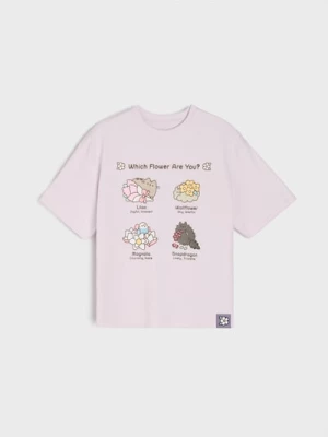 Obrázek produktu Sinsay - Bavlněná košilka s potiskem Pusheen the Cat - levandulová