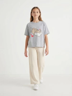 Obrázek produktu Sinsay - Bavlněná košilka s potiskem Pusheen the Cat - šedá