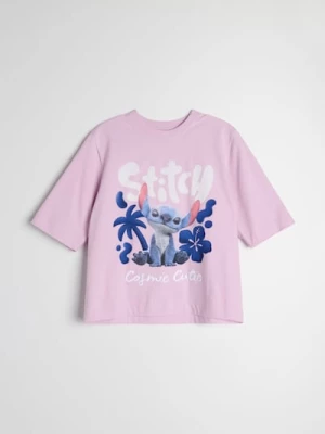 Obrázek produktu Sinsay - Bavlněná košilka s potiskem Stitch - levandulová