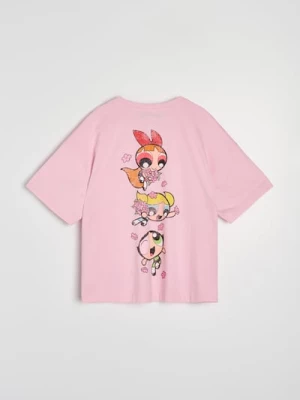 Obrázek produktu Sinsay - Bavlněná košilka s potiskem The Powerpuff Girls - begóniová