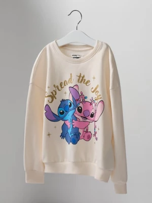 Obrázek produktu Sinsay - Bavlněná mikina s potiskem Stitch - krémová