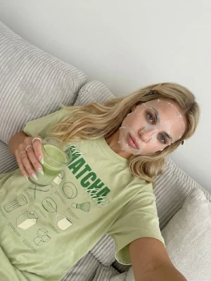 Obrázek produktu Sinsay - Bavlněná noční košile s potiskem Matcha - zelená