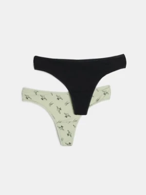 Obrázek produktu Sinsay - Bavlněná tanga stringy 2 balení - vícebarevná
