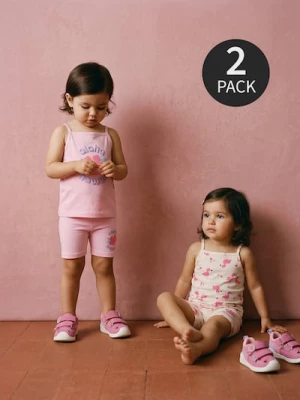 Obrázek produktu Sinsay - Bavlněná tílka s tropickým motivem 2 pack - begóniová