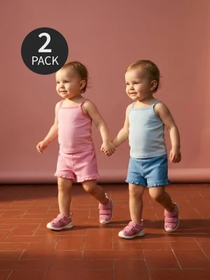 Obrázek produktu Sinsay - Bavlněná tílka z vroubkovaného úpletu 2 pack - růžová