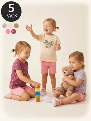 Obrázek produktu Sinsay - Bavlněná trička 5 pack - krémová