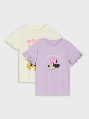Obrázek produktu Sinsay - Bavlněná trička s potiskem 2 ks Minnie Mouse - krémová