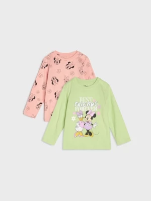 Obrázek produktu Sinsay - Bavlněná trička s potiskem 2 pack Minnie and Daisy - olivová