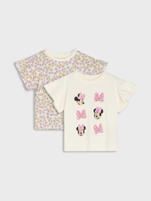 Obrázek produktu Sinsay - Bavlněná trička s potiskem 2 pack Minnie Mouse - krémová