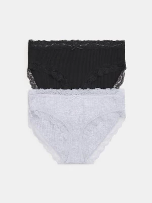 Obrázek produktu Sinsay - Bavlněné hipster kalhotky s krajkou 2 balení - vícebarevná