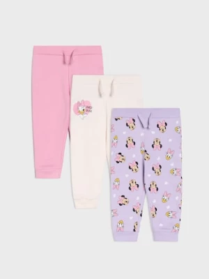 Obrázek produktu Sinsay - Bavlněné kalhoty 3 pack Minnie Mouse - krémová