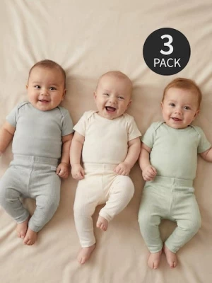 Obrázek produktu Sinsay - Bavlněné legíny 3 pack - krémová