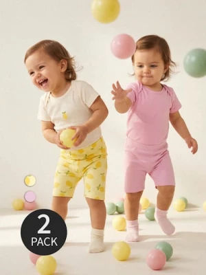 Obrázek produktu Sinsay - Bavlněné legíny s motivem citronů 2 pack - žlutá