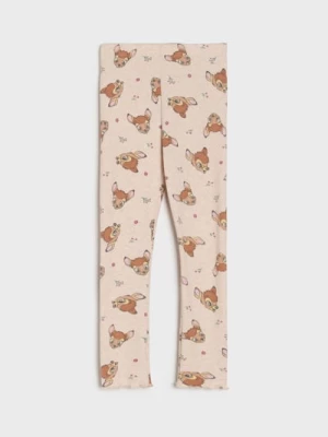 Obrázek produktu Sinsay - Bavlněné legíny s vzorem Bambi - béžová
