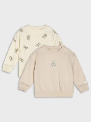 Obrázek produktu Sinsay - Bavlněné mikiny crewneck s potiskem medvídků 2 pack - krémová