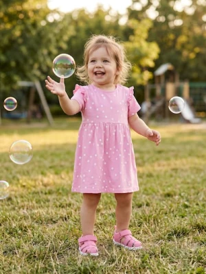 Obrázek produktu Sinsay - Bavlněné šaty babydoll s puntíky - růžová