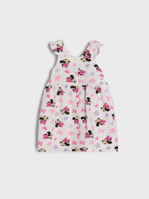 Obrázek produktu Sinsay - Bavlněné šaty na ramínkách s volánky Minnie Mouse - krémová