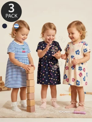 Obrázek produktu Sinsay - Bavlněné teplákové šaty 3-pack - krémová