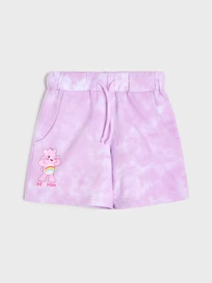 Obrázek produktu Sinsay - Bavlněné tie-dye šortky s potiskem Care Bears - levandulová